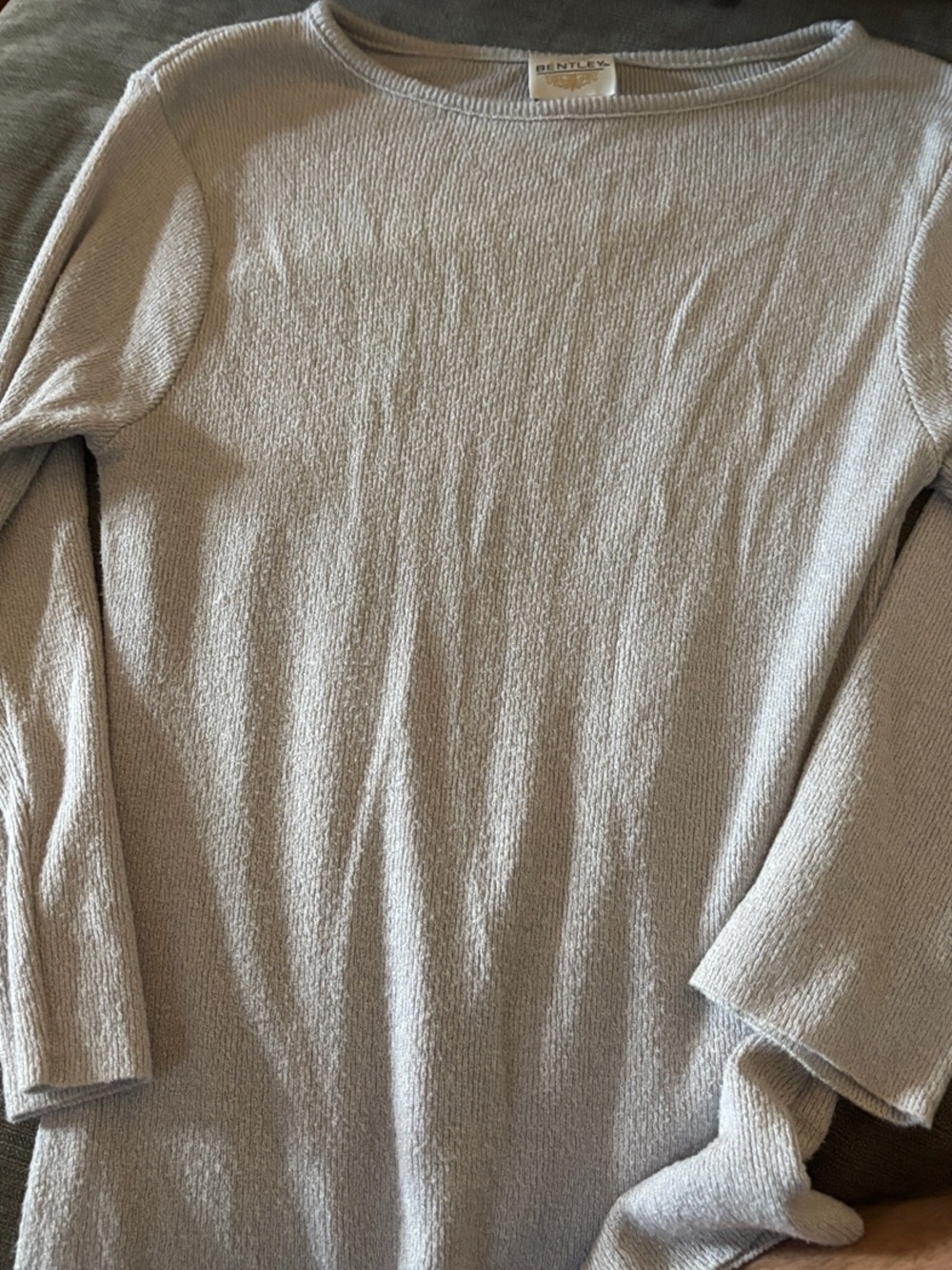Bentley Light Gray Crew Neck Knit Sweater size L